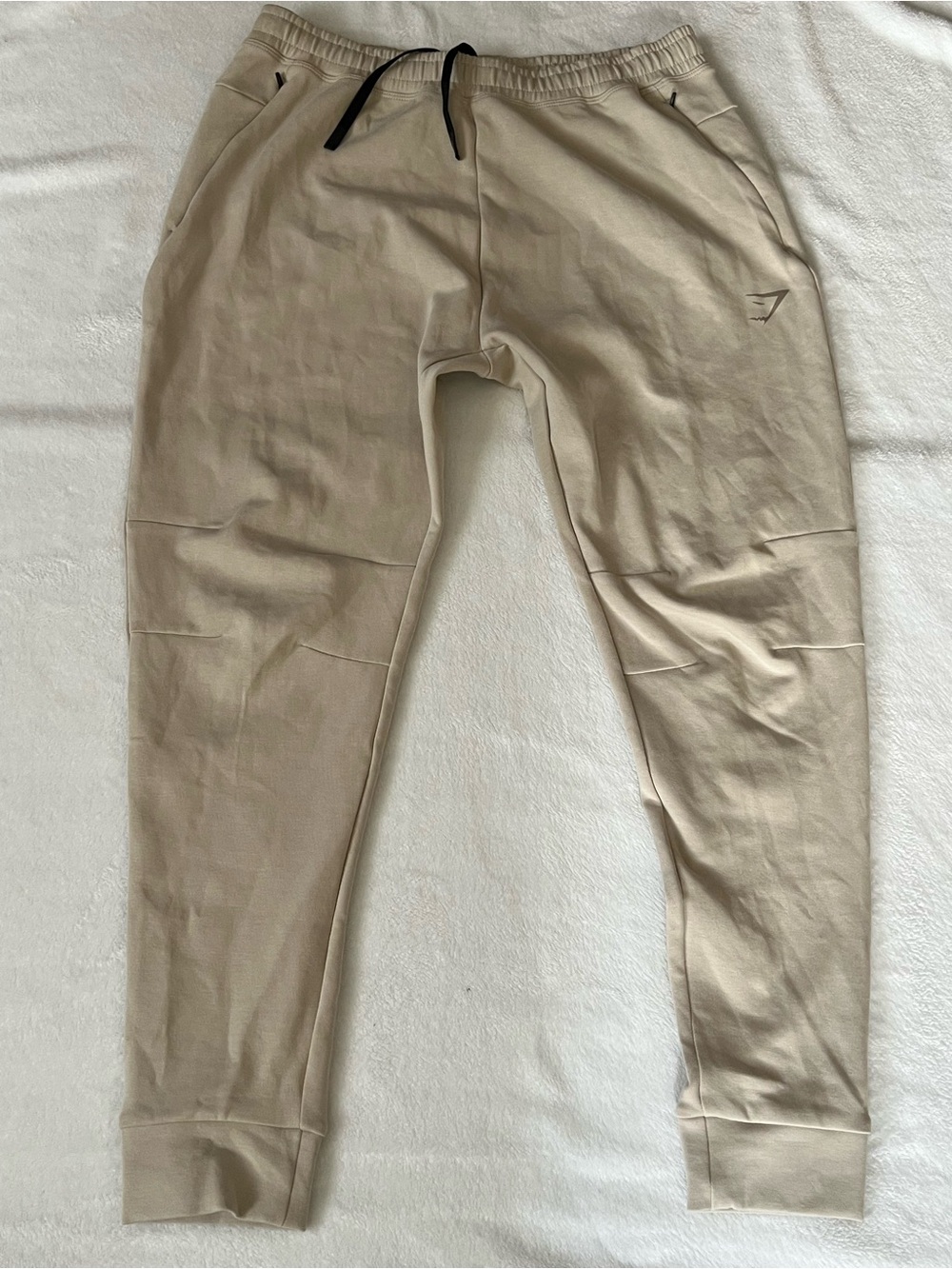 Gymshark Tan Joggers with Black Drawstring
